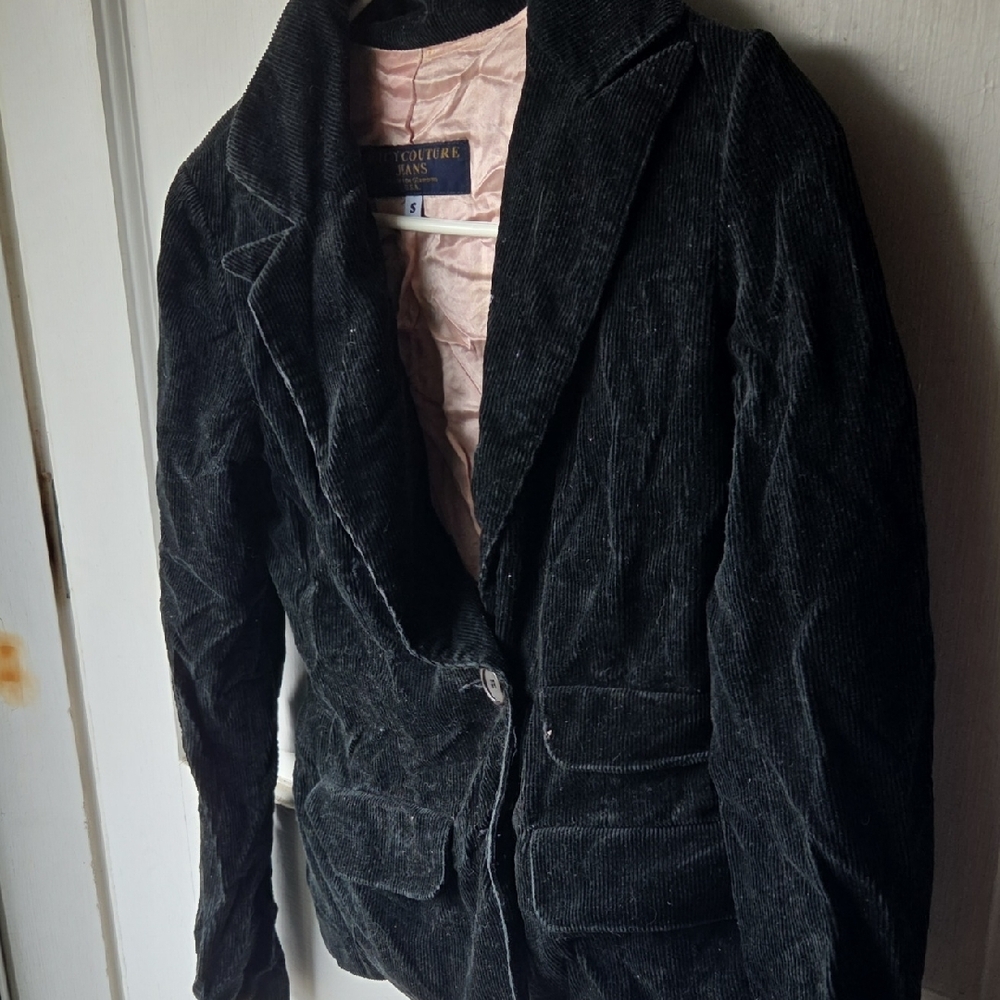 Black Corduroy Blazer Juicy Coutoure Size Small Vintage. Retro Y2k